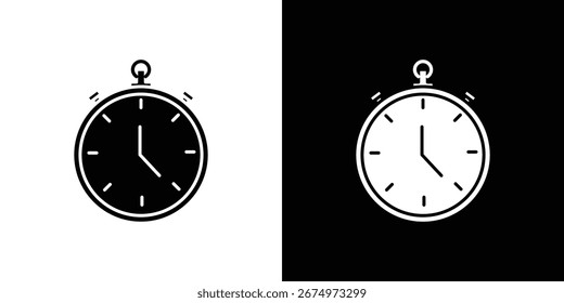 Logotipo del icono del reloj de bolsillo. símbolos gráficos simples