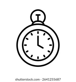 Pocket watch icon outline set sign