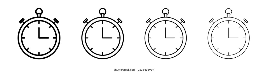 Pocket watch icon Outline sign symbol set