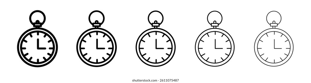Pocket watch icon Symbol mark in Outline style