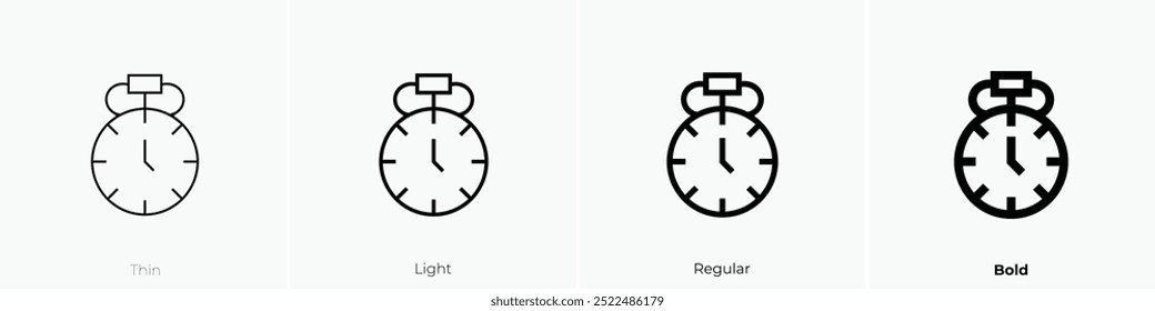 pocket watch icon. Thin, Light Regular And Bold style design isolated on white background