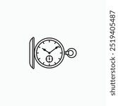 Pocket watch icon thin line simple icon