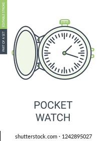 Pocket watch icon. Time icon.