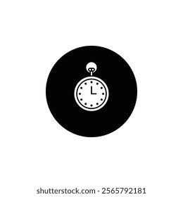 Pocket watch icon Vector flat thin line illustration