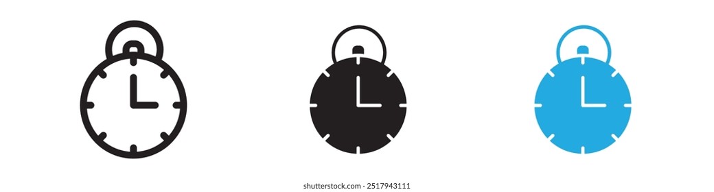 Taschenuhr-Symbol, Vektorsatzgrafik