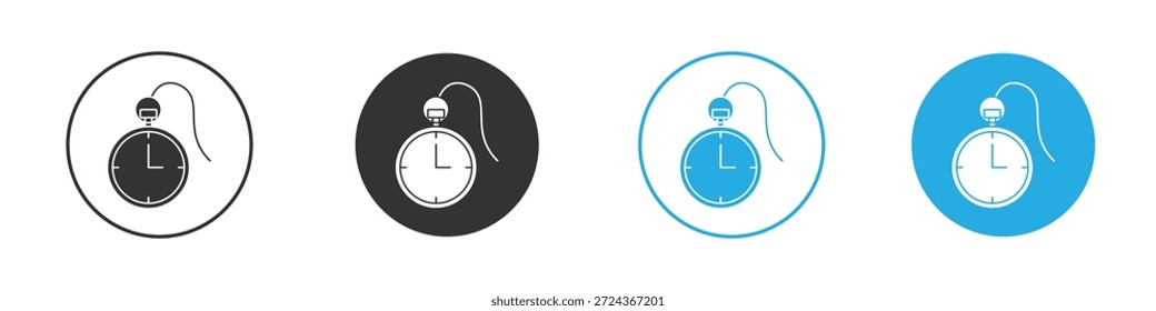 Elemento de diseño de iconos de reloj de bolsillo. Ilustración vectorial sobre fondo blanco.