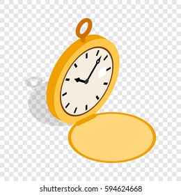 Pocket watch isometric icon 3d on a transparent background vector illustration