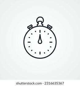 Pocket watch line icon. pocket watch with chain line icon.