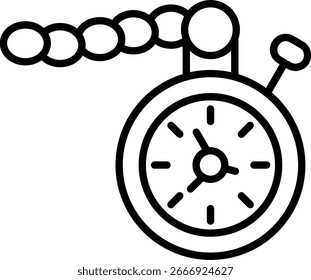 Pocket watch Line vector Icon Design