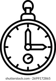 Taschenuhr Linie Vektor Symbol Design