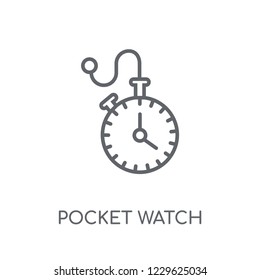Pocket watch linear icon. Modern outline Pocket watch logo concept on white background from Luxury collection. Suitable for use on web apps, mobile apps and print media.