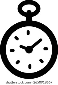 Pocket Watch Silhouette in Classic Style