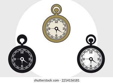 Pocket Watch SVG Printvektordesign