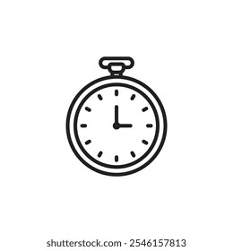 Icono de Vector de línea delgada de reloj de bolsillo