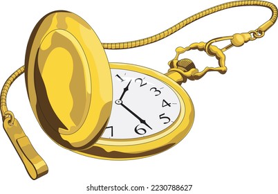 Pocket Watch Timepiece Vector Illustration