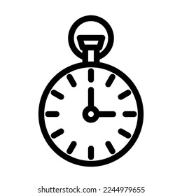 Diseño de icono de la línea del vector Pocket Watch