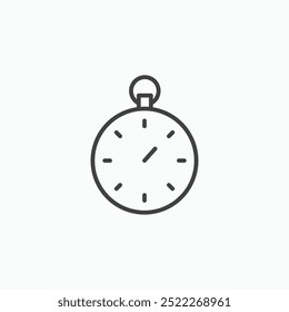 Pocket watchline in Thin line black color. flat simple vector symbols illustration.