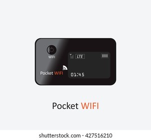 Pocket wifi design or wireless internet isolated on white background,  technology conceptual vector illustration.
