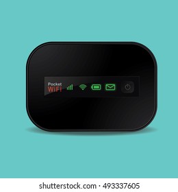 Pocket wifi design or wireless internet.