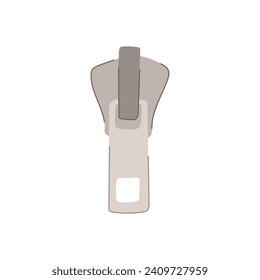 Taschen-Reißverschlusskartoon. Reißverschluss, Skizze, Metallbekleidung, Reißverschluss-Puller-Schild aus Metall. einzelne Vektorgrafik-Vektorgrafik