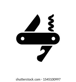 Pocketknife Icon in Black Color