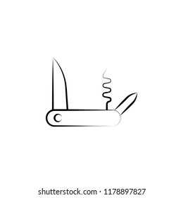 pocketknife icon. Element of anti aging icon for mobile concept and web apps. Doodle style pocketknife icon can be used for web and mobile on white background