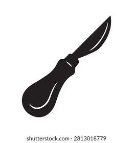 Pocketknife Silhouette On White Background Simple Cutlery Design
