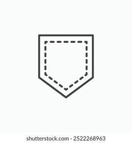 Pocketline in Thin line black color. flat simple vector symbols illustration.