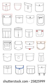 Set Pockets Outlines Stock Vector (Royalty Free) 56619781 | Shutterstock