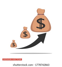 pockets with dollar signs. Cash. Dollar symbol, banking, economy and finance. vector icon