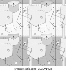 Pockets pattern. Vector seamless.