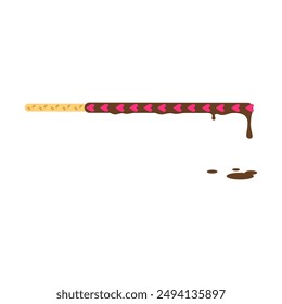 Pocky cartoon. Pocky biscuit stick cartoon. Happy Pepero day. Digital art illustration.