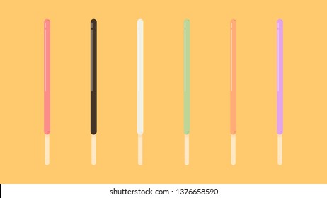 Pocky Cartoon Set Vector Symbol Wallpaper Stock Vector Royalty Free