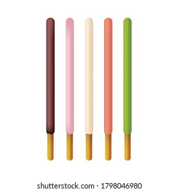 Pocky cartoon set vector. symbol. wallpaper. free space for text.