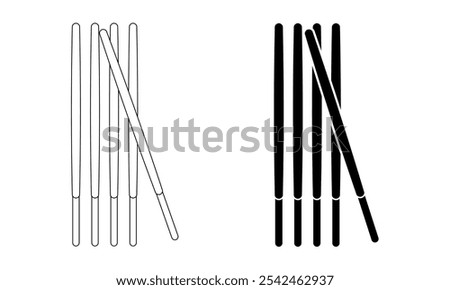 pocky stick icon set isolated on white background
