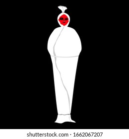 Pocong vector. Indonesian traditional ghost. Pocong illustration. 