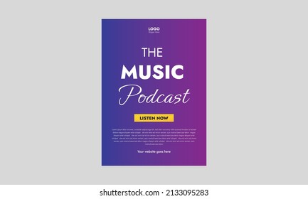 Pod Cast Flyer Template Design. Talk Show Podcast Flyer Design. Podcast Business Channel For Template. Cover, A4 Size, Flyer Design