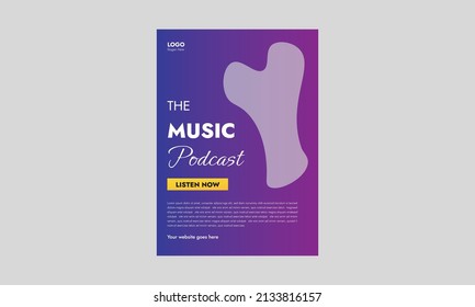 Pod Cast Flyer Template Design. Talk Show Podcast Flyer Design. Podcast Business Channel For Template. Cover, A4 Size, Flyer Design