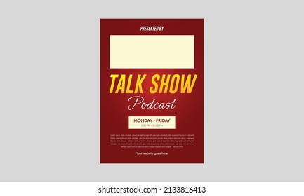 Pod Cast Flyer Template Design. Talk Show Podcast Flyer Design. Podcast Business Channel For Template. Cover, A4 Size, Flyer Design