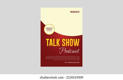 Pod Cast Flyer Template Design. Talk Show Podcast Flyer Design. Podcast Business Channel For Template. Cover, A4 Size, Flyer Design