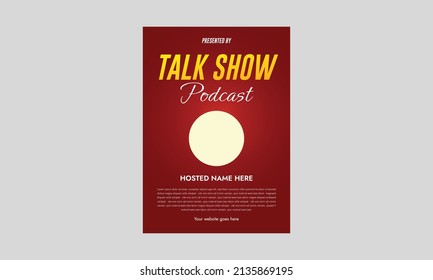 Pod Cast Flyer Template Design. Talk Show Podcast Flyer Design. Podcast Business Channel For Template. Cover, A4 Size, Flyer Design