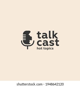 pod cast logo with negative space modern and minimalist