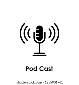 Pod Cast, Microphone, Signal Icon. One Of Business Collection Icons For Websites, Web Design, Mobile App