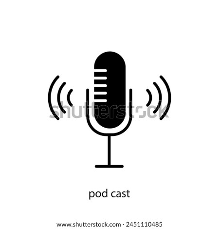 pod cast, microphone, vector illustration for web and app..eps