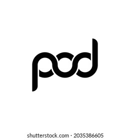 POD company linked letter logo, connected text logo, typography logo