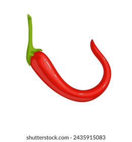 Pod of hot, burning chili pepper. Ripe vegetables. Vector graphics