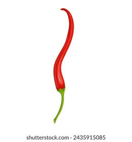 Pod of hot, burning chili pepper. Ripe vegetables. Vector graphics