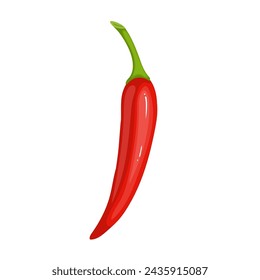 Pod of hot, burning chili pepper. Ripe vegetables. Vector graphics