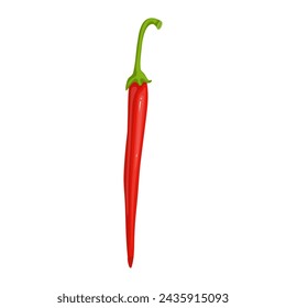 Pod of hot, burning chili pepper. Ripe vegetables. Vector graphics