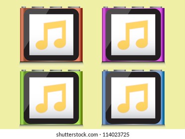 i Pod music mp3 player, vector illustration